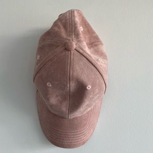 Rose Pink Suede Baseball Cap